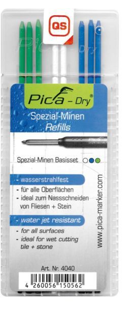 Lyra Pica-Dry kynän lyijyt vihr/valk/sin 10 kpl - Merkkaustyökalut - PICA4040 - 1