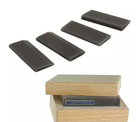 Arkansas kivi, 4 kpl, musta, puulaatikossa - Arkansaskivet - 705261 - 1
