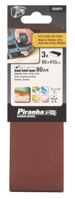 Hiomanauhat pehmeään hiomarumpuun 3 kpl, 80 Gritt - Hiomanauhat - X33071 - 1