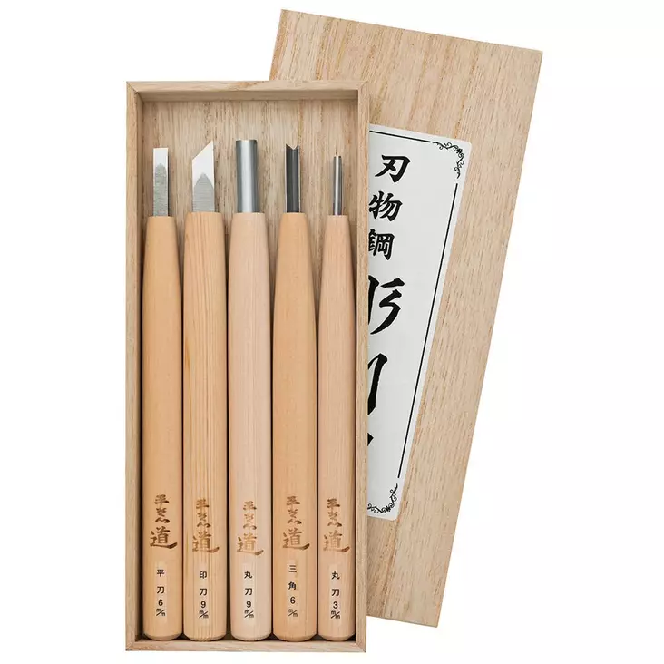 Japanilainen kaiverrusveitsisarja, 5-os - Lovileikkausveitset - 710753 - 1