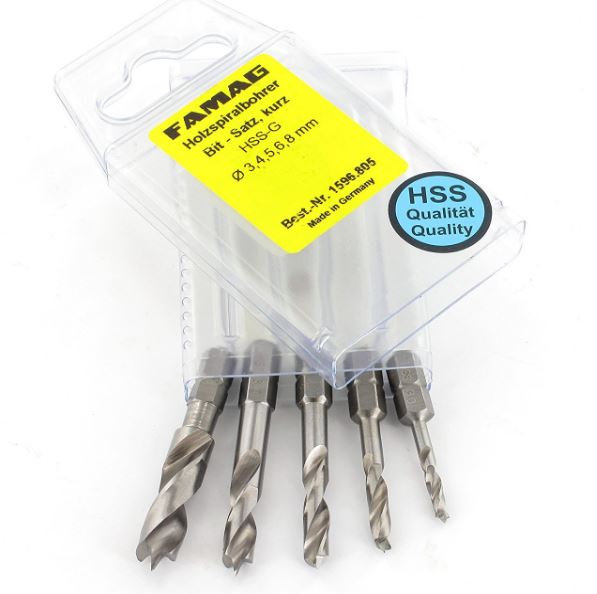 Famag HSS-G puuporasarja, lyhyet terät - Poranteräsarjat - 1596805 - 1