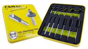 Famag 12 kpl (6+6) jyrsinteräsarja metallirasiassa - Jyrsinteräsarjat - 3381866 - 1