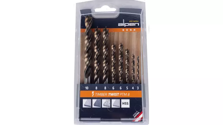 Alpen Timber Twist HSS -poranteräsarja - Poranteräsarjat - SAUALP8 - 1