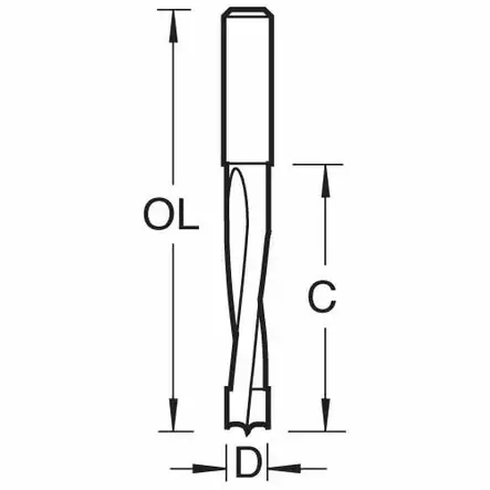 Dowel drill 6 mm x 35 mm cut - Poranterät yläjyrsimeen - C175X8MMTC - 2