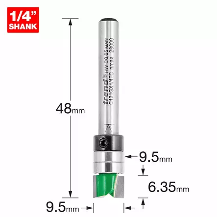 Guided Template profile 9,5 mm - Suorat terät laakerilla - C121GX1-4TC - 2