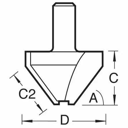 Mortar Groove / Large chamfer cutter - Uraterät V-muoto - 10-1X1-2TC - 2
