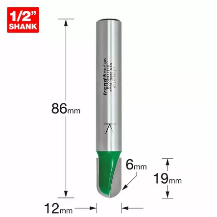 Radius 6mm radius x 19mm cut x 86mm - Pyöristys-/viisteterät - C053CX1-2TC - 1