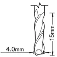 Mini 3.96mm end mill Wood/Acrylic/ABS 4400B150 - Erikoisterät - S66-11X4MMSTC - 2