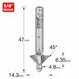 Mini guided chamfer 45 deg x 14.3 mm dia - Pyöristys-/viisteterät - MB-05X1-4TC - 2