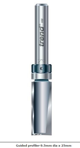 Guided profiler 9,5 mm dia x 25mm - Suorat terät laakerilla - 46-903X1-4TC - 1