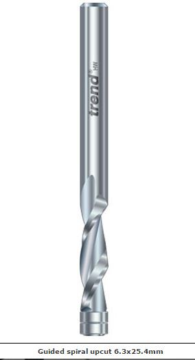 Guided spiral upcut 6.3 x 25.4 mm - Spiraaliterät - S64-2X1-4STC - 1