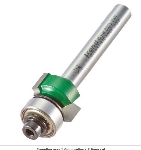 Rounding over 1.6mm radius x 7.9mm cut - Pyöristys-/viisteterät - C074AX1-4TC - 1