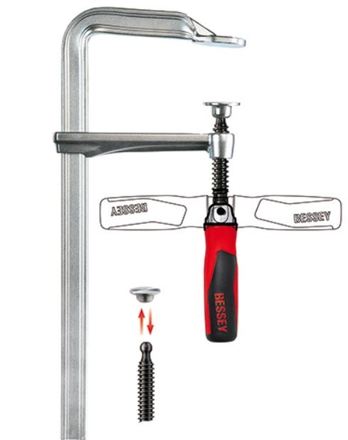 Bessey L120 täysteräksinen puristin - kääntyvä komposiittikahva - Bessey - GZ30-12KG - 1
