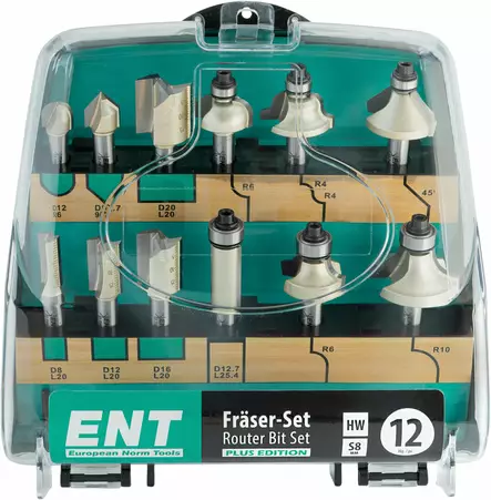 ENT jyrsinteräsarja 12-os, 8 mm - Suorat terät - ENT09012PLUS - 2