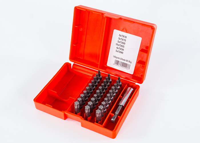 Ruuvauskärkisarja TORX, magneettipidin - Poranteräsarjat - BOX31TORX - 1